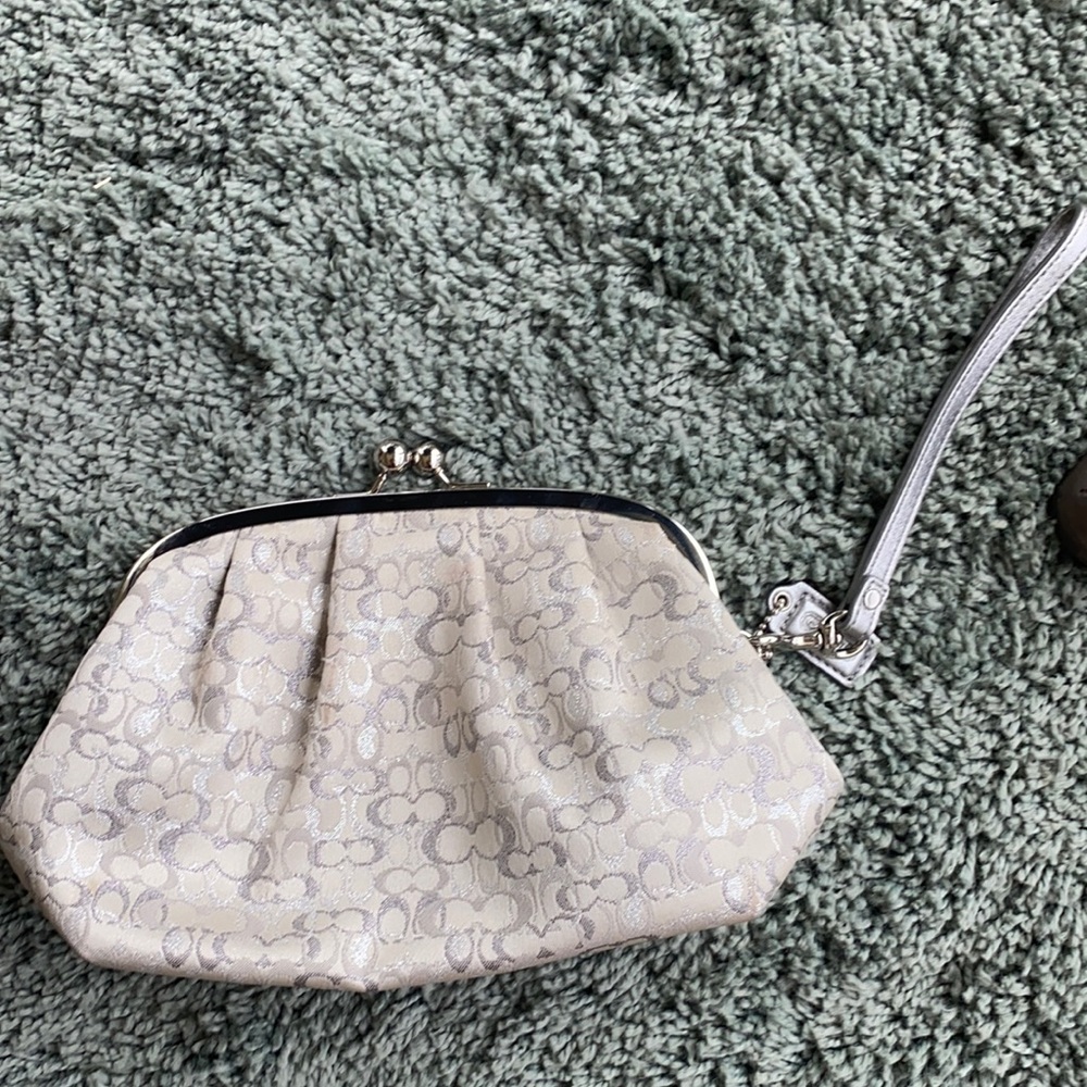 Coach Grey Wristlet/Clutch